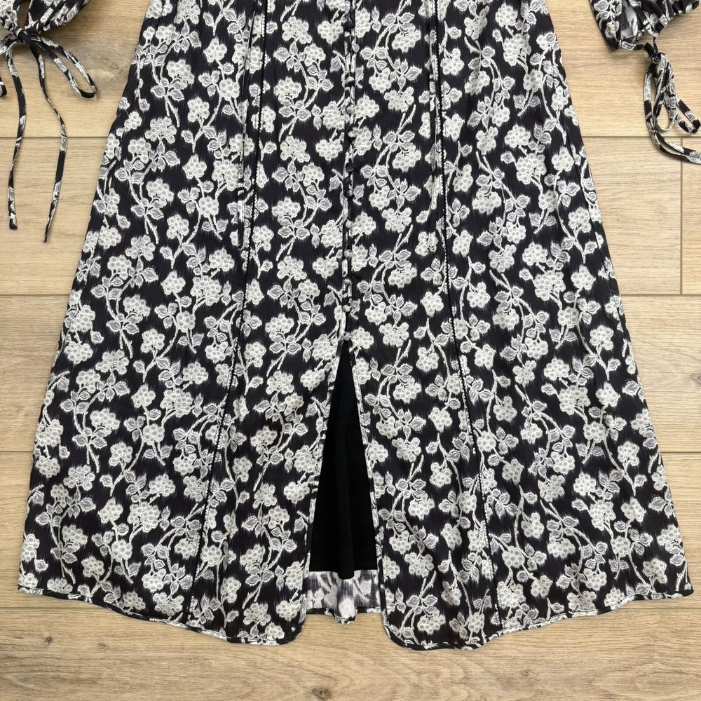 Rebecca Taylor Alicia Floral Midi Dress Long Sleeve Lined Boho Pockets‎ - Picture 3 of 16